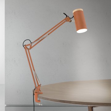 Tischlampe mit Klemme GILI 1xE27/40W/230V ziegelrot