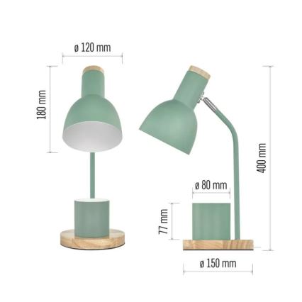 Tischlampe POPPY 1xE27/25W/230V grün