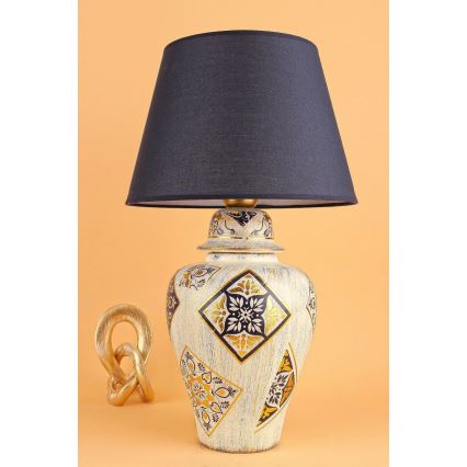 Tischlampe RAMZES 1xE27/40W/230V blau/beige