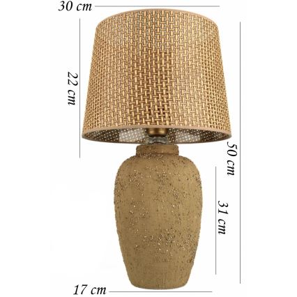 Tischlampe RAMZES 1xE27/40W/230V braun