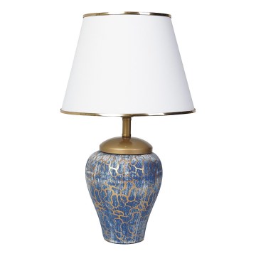 Tischleuchte 1xE27/40W/230V blau/golden