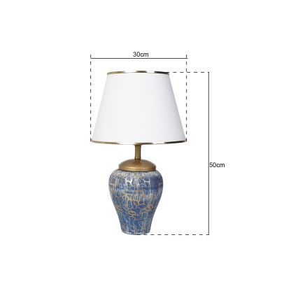 Tischleuchte 1xE27/40W/230V blau/golden