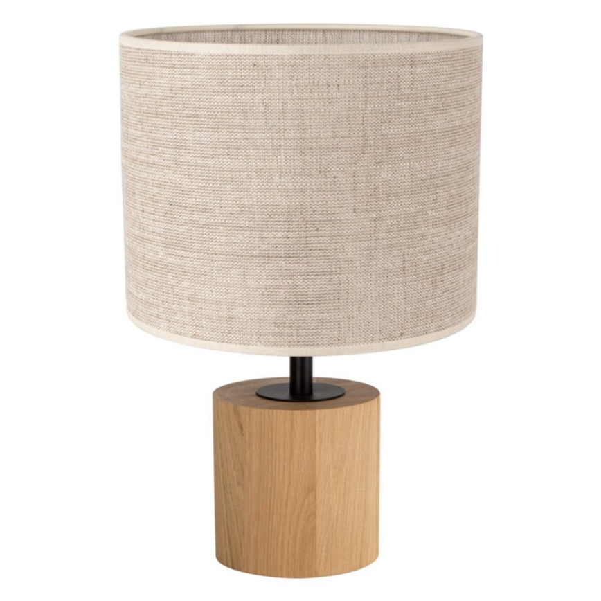 Tischleuchte KRETA 1xE27/25W/230V Eiche/beige Eiche