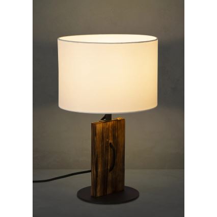 Tischleuchte PINUS 1xE27/40W/230V weiß/Holz