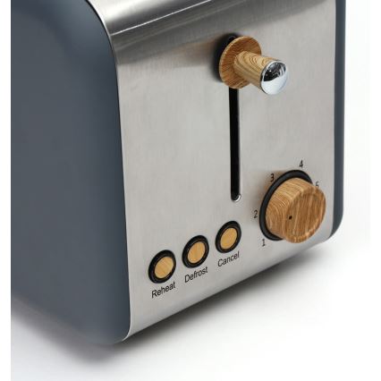 Toaster avec deux compartiments 900W/230V inoxydable acier/gris