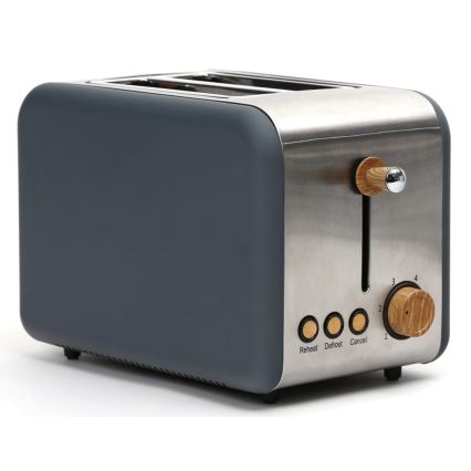 Toaster avec deux compartiments 900W/230V inoxydable acier/gris