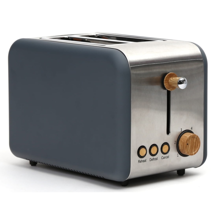 Toaster avec deux compartiments 900W/230V inoxydable acier/gris
