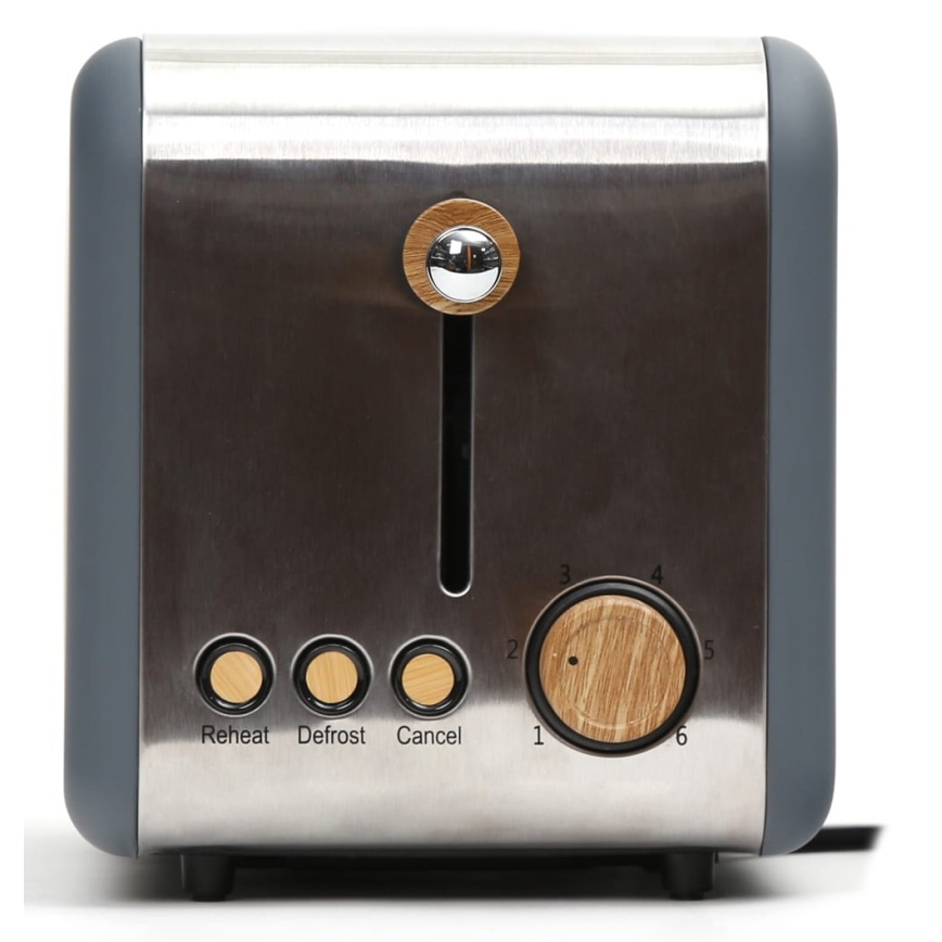 Toaster avec deux compartiments 900W/230V inoxydable acier/gris