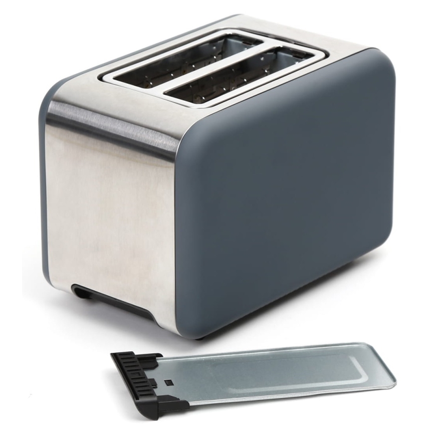 Toaster avec deux compartiments 900W/230V inoxydable acier/gris