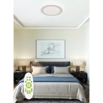 Top Lampada - Plafoniera LED dimmerabile NORMAN LED/51W/230V diametro 39 cm bianco + telecomando