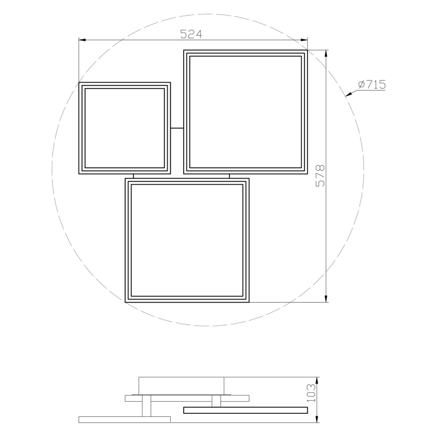 Top Light - Dimmbare LED-Aufbauleuchte MERKUR LED/50W/230V 3000-6500K weiß + Fernbedienung