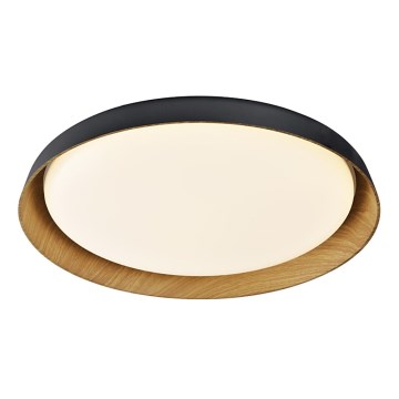 Top Light - Dimmbare LED-Deckenleuchte SATELLITE LED/48W/230V 3000-6500K d 53 cm schwarz/braun + Fernbedienung