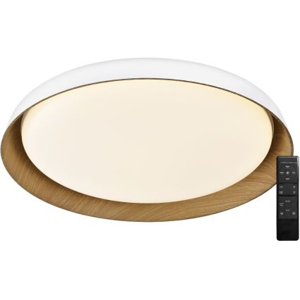 Top Light - Dimmbare LED-Deckenleuchte SATELLITE LED/48W/230V 3000-6500K d 53 cm weiß/braun + Fernbedienung