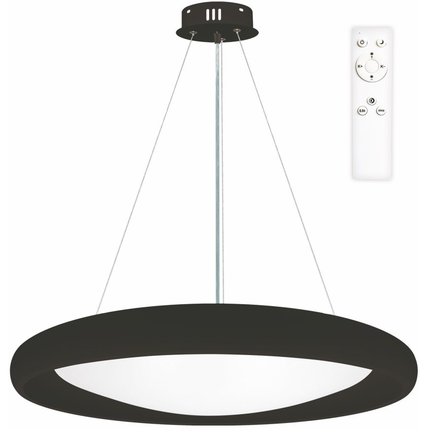 Top Light - Lampadario a sospensione con filo LED dimmerabile SALERNO LED/60W/230V 3000-6500K diametro 60 cm nero + telecomando