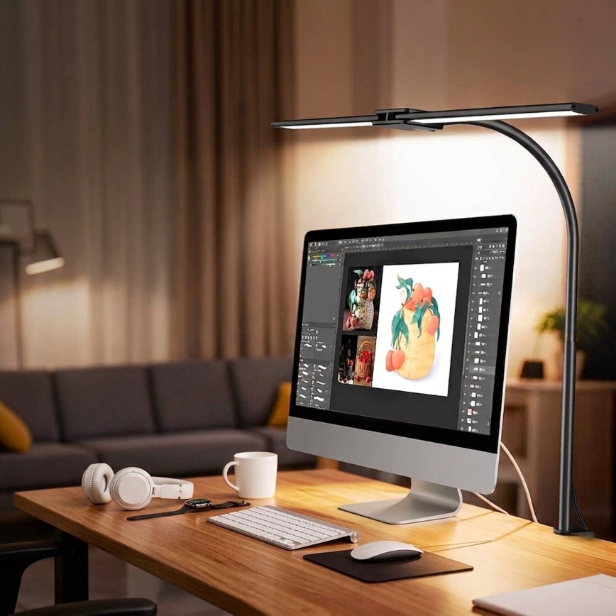 Top Light - Lampe de table LED dimmable à pince LYRA LED/18W/230V 3000-6500K noire