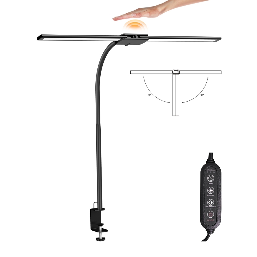 Top Light - Lampe de table LED dimmable à pince LYRA LED/18W/230V 3000-6500K noire