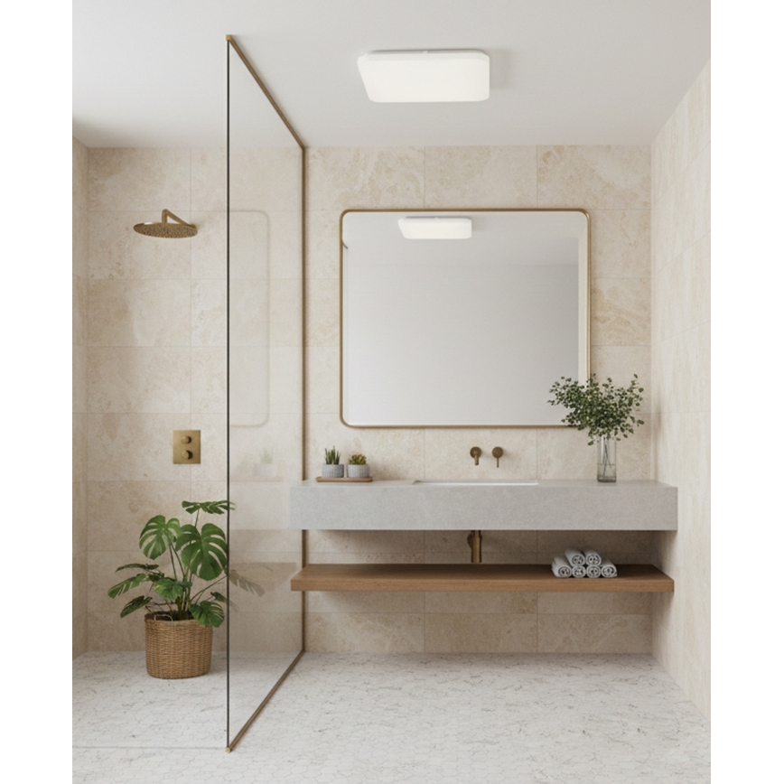 Top Light - LED-Badezimmer-Deckenleuchte DUNAJ LED/18W/230V 3000/4000/6500K IP44 27,5x27,5 cm weiß