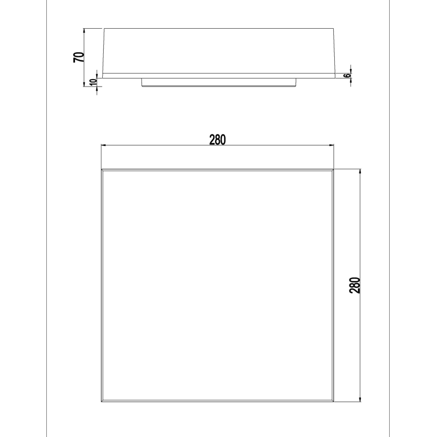 Top Light - Dimmbare LED-Decken-/Wandleuchte BOXTER LED/12/18/24W/230V IP54 3000/4000/6500K 28x28 cm