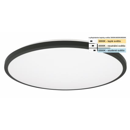 Top Light - LED-Deckenleuchte für Badezimmer ONYX LED/18W/230V IP44 3000/4000/6500K d 34 cm schwarz
