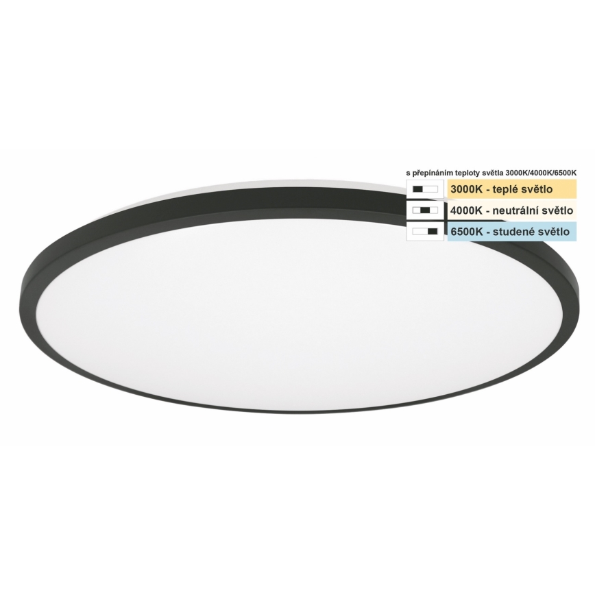 Top Light - LED-Deckenleuchte für Badezimmer ONYX LED/18W/230V IP44 3000/4000/6500K d 34 cm schwarz