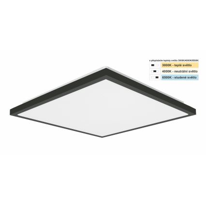 Top Light - LED-Deckenleuchte für Badezimmer ONYX LED/24W/230V IP44 3000/4000/6500K 38x38 cm schwarz