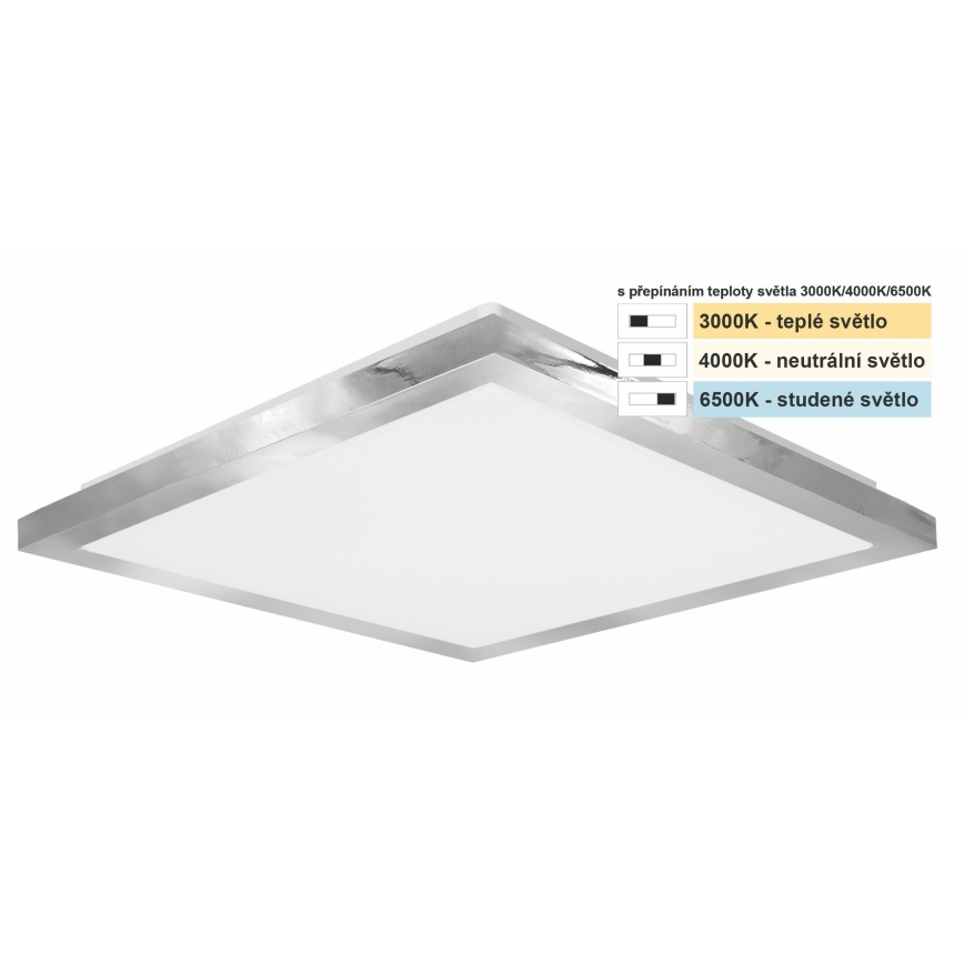 Top Light - LED-Deckenleuchte für Badezimmer SILVER LED/10W/230V IP44 3000/4000/6500K 28x28 cm matt Chrom