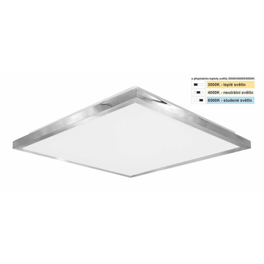 Top Light - LED-Deckenleuchte für Badezimmer SILVER LED/24W/230V IP44 3000/4000/6500K 38x38 cm matt Chrom