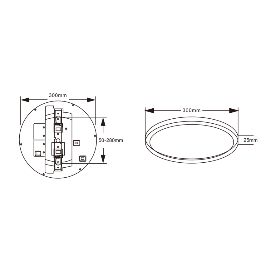 Top Light - LED Deckenleuchte mit Bewegungssensor REVIT LED/12/18/24W/230V 3000/4000/6500K Ø 30 cm weiß