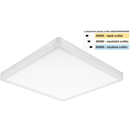 Top Light - LED-Deckenleuchte REVIT LED/24W/230V 3000/4000/6500K 30x30 cm weiß