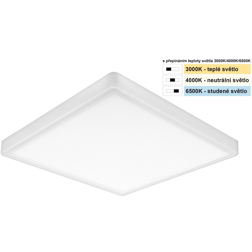 Top Light - LED-Deckenleuchte REVIT LED/24W/230V 3000/4000/6500K 30x30 cm weiß