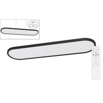 Top Light - LED dimmerabile plafoniera/sospensione da soffitto OVAL LED/36W/230V 3000-6500K nera + telecomando
