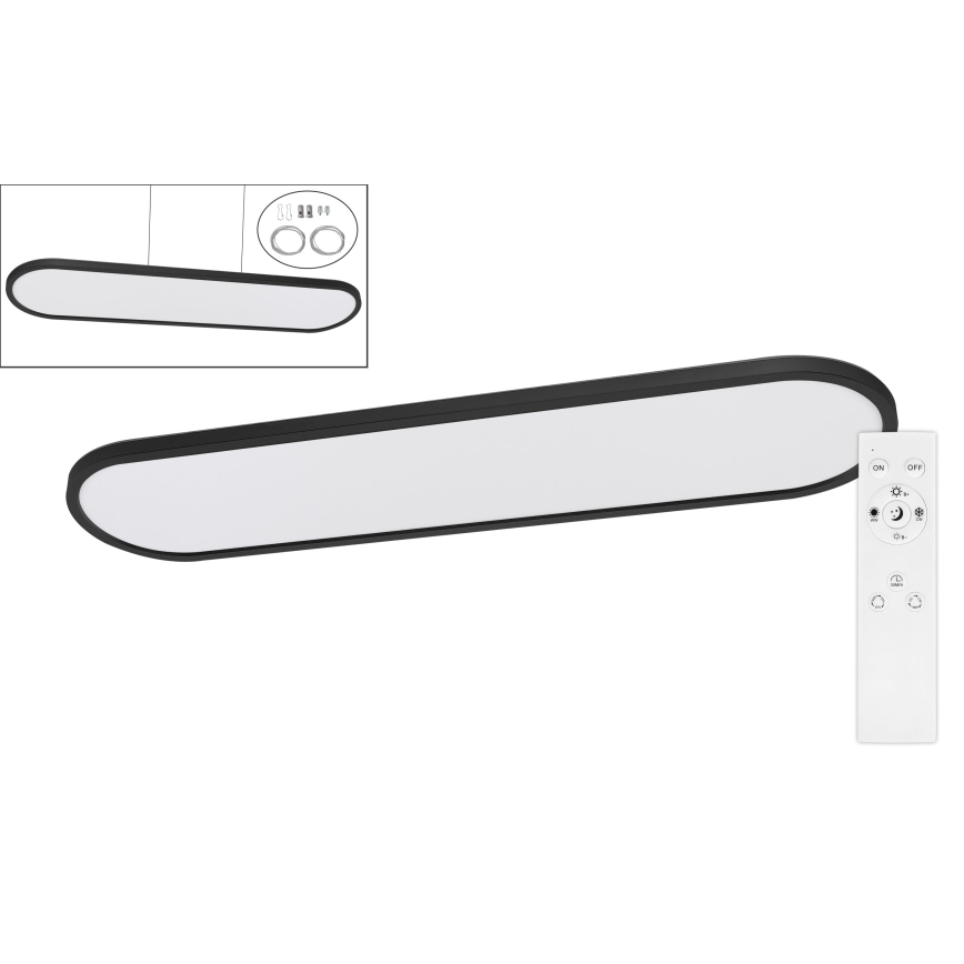 Top Light - LED dimmerabile plafoniera/sospensione da soffitto OVAL LED/36W/230V 3000-6500K nera + telecomando