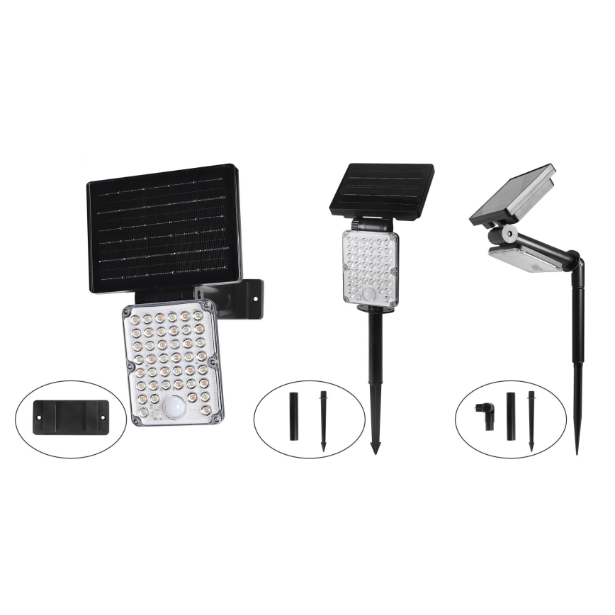 Top Light - Lampada solare a LED con sensore 3 in 1 ZENITH LED/10W/3,7V 3000/4000/6500K IP54 2400 mAh