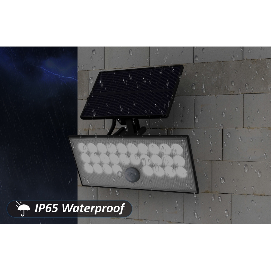 Top Light - LED-Solarwandstrahler mit Sensor HELEON VARIO LED/8W/3,7V IP65 4000K 2200 mAh + Fernbedienung