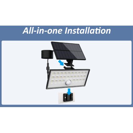 Top Light - LED-Solarwandstrahler mit Sensor HELEON VARIO LED/8W/3,7V IP65 4000K 2200 mAh + Fernbedienung