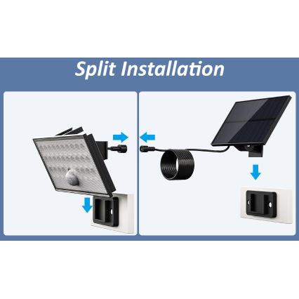 Top Light - LED-Solarwandstrahler mit Sensor HELEON VARIO LED/8W/3,7V IP65 4000K 2200 mAh + Fernbedienung