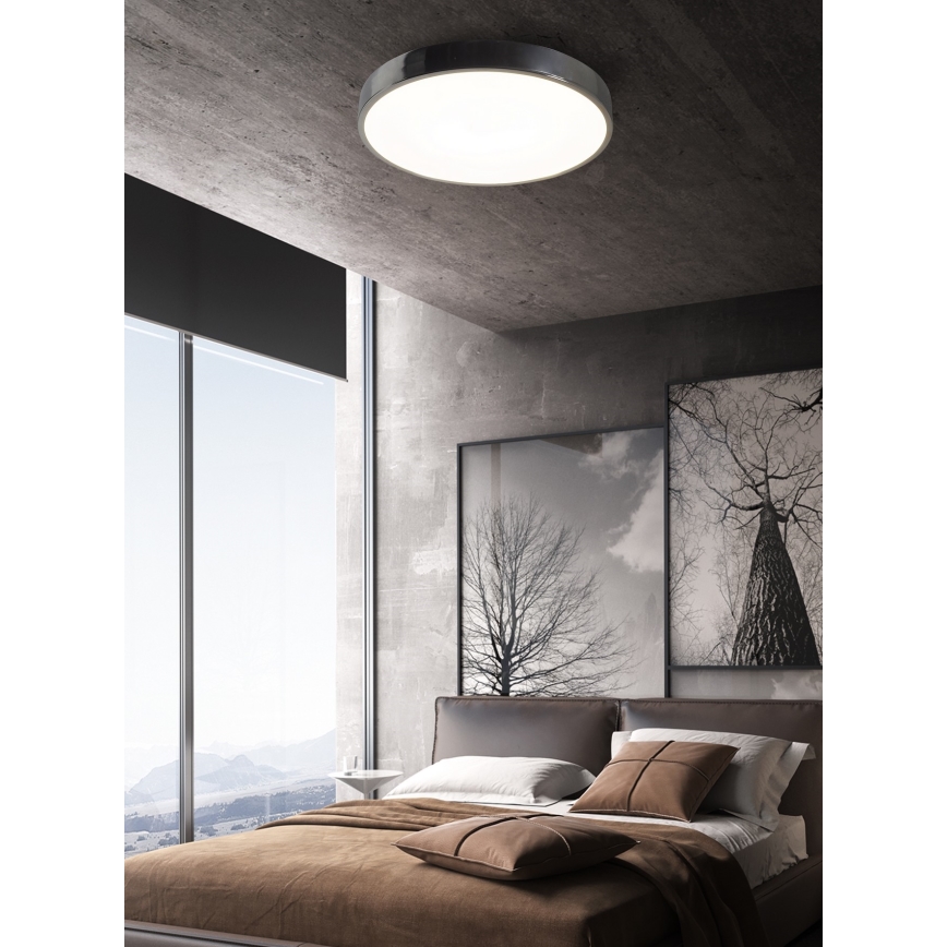 Top Light Metall 40CR FB - Dimmbare LED-Deckenleuchte METAL LED/51W/230V glänzendes Chrom + Fernbedienung