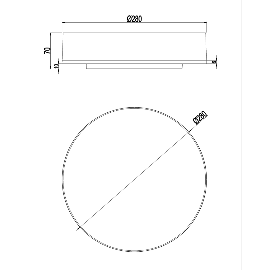 Top Light - Plafoniera LED dimmerabile da bagno BOXTER LED/12/18/24W/230V IP54 3000/4000/6500K diametro 28 cm