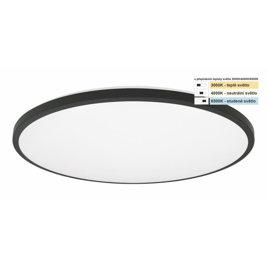 Top Light - Plafoniera LED da bagno ONYX LED/24W/230V IP44 3000/4000/6500K diametro 39 cm nero