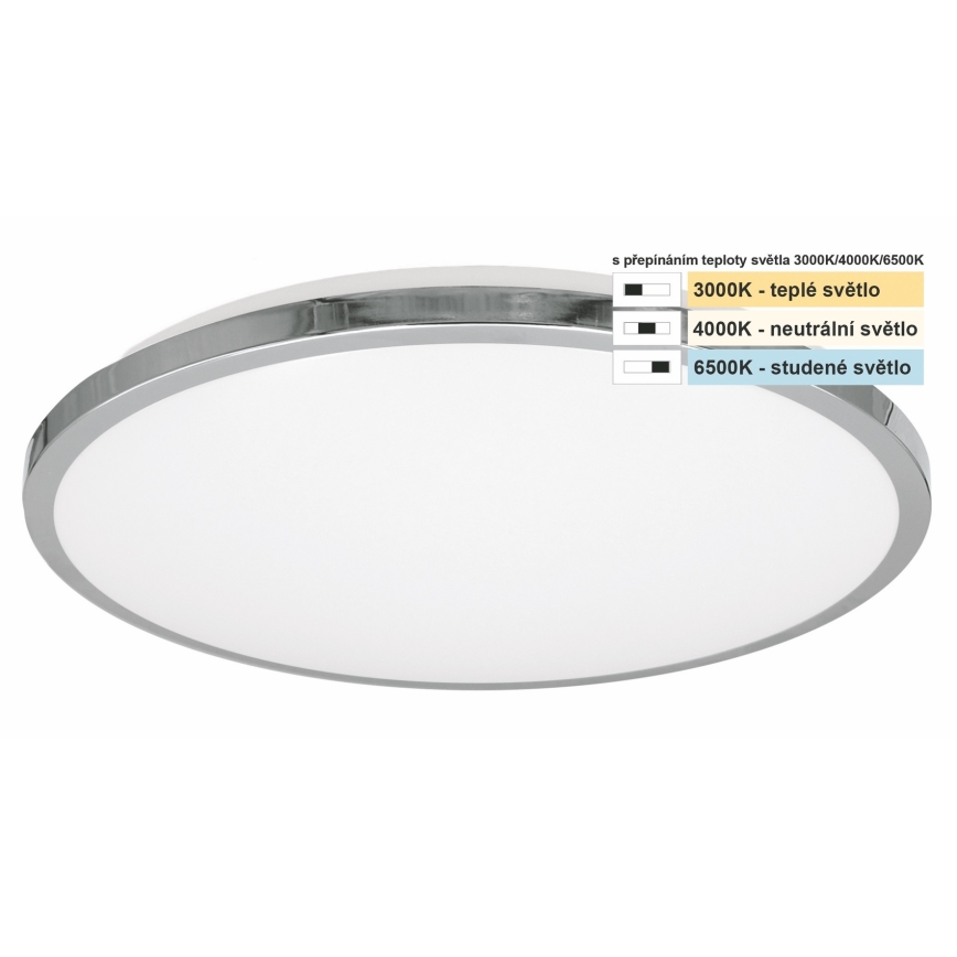 Top Light - Plafoniera LED da bagno SILVER LED/10W/230V IP44 3000/4000/6500K diametro 29 cm cromo lucido
