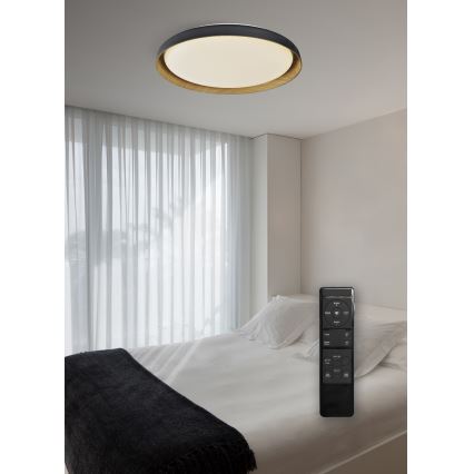 Top Light - Plafoniera LED dimmerabile SATELLITE LED/36W/230V 3000-6500K diametro 43 cm nero/marrone + telecomando