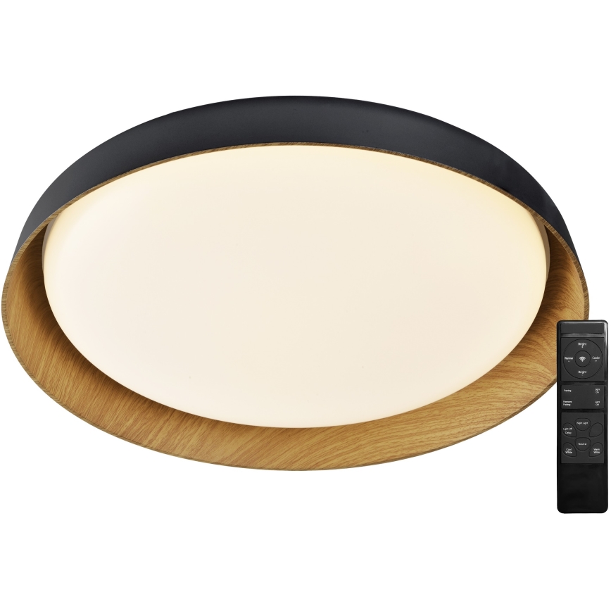 Top Light - Plafoniera LED dimmerabile SATELLITE LED/36W/230V 3000-6500K diametro 43 cm nero/marrone + telecomando