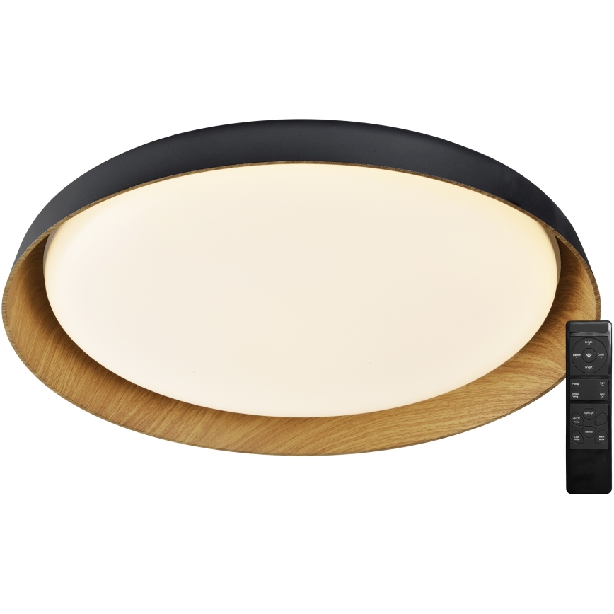 Top Light - Plafoniera LED dimmerabile SATELLITE LED/48W/230V 3000-6500K diametro 53 cm nero/marrone + telecomando