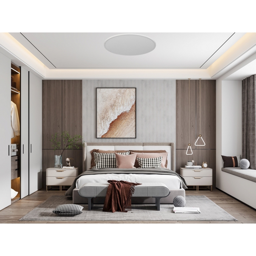 Top Light - Plafonnier à intensité variable LED REVIT LED/70W/230V 3000-6500K d. 75 cm blanc + télécommande