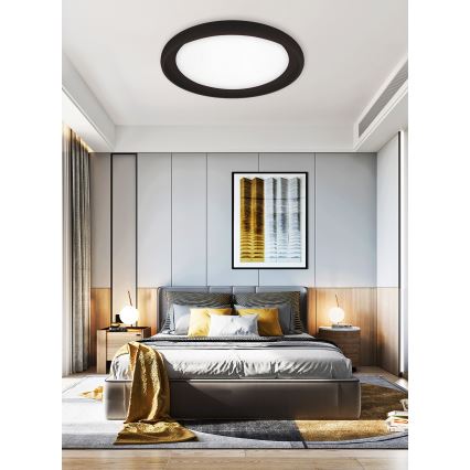Top Light - Plafonnier à intensité variable SALERNO LED/60W/230V 3000-6500K d. 60 cm noir + télécommande