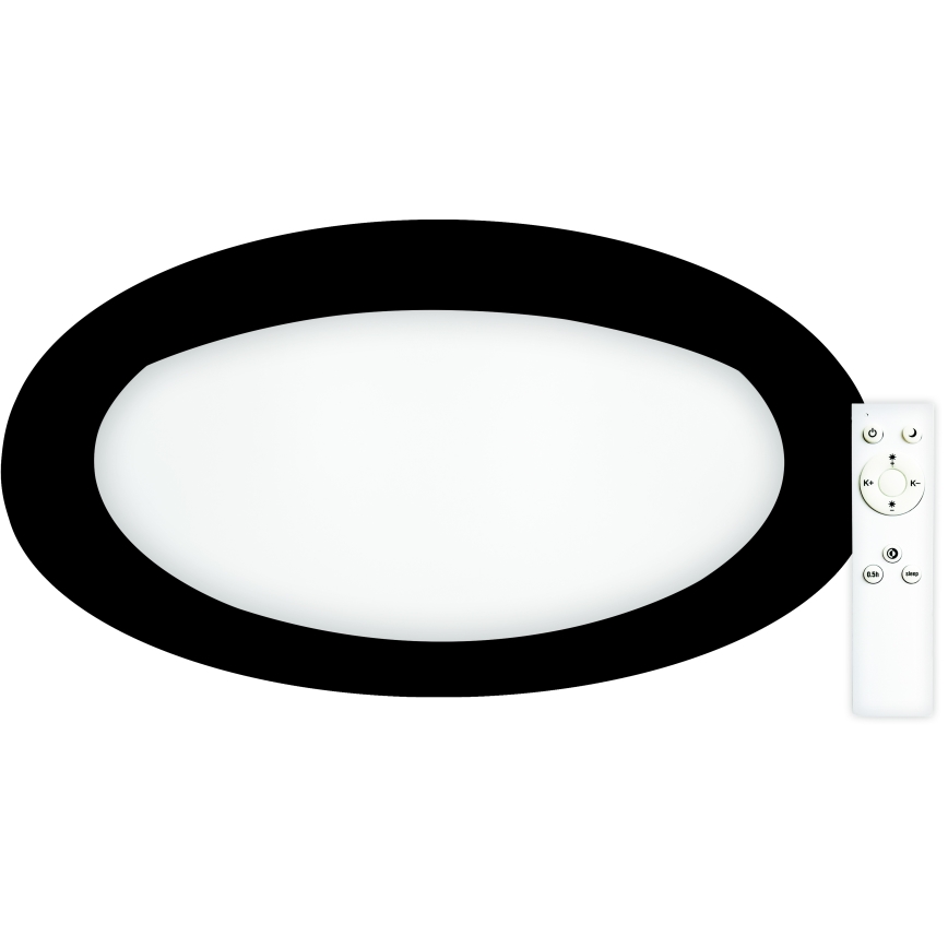 Top Light - Plafonnier à intensité variable SALERNO LED/60W/230V 3000-6500K d. 60 cm noir + télécommande