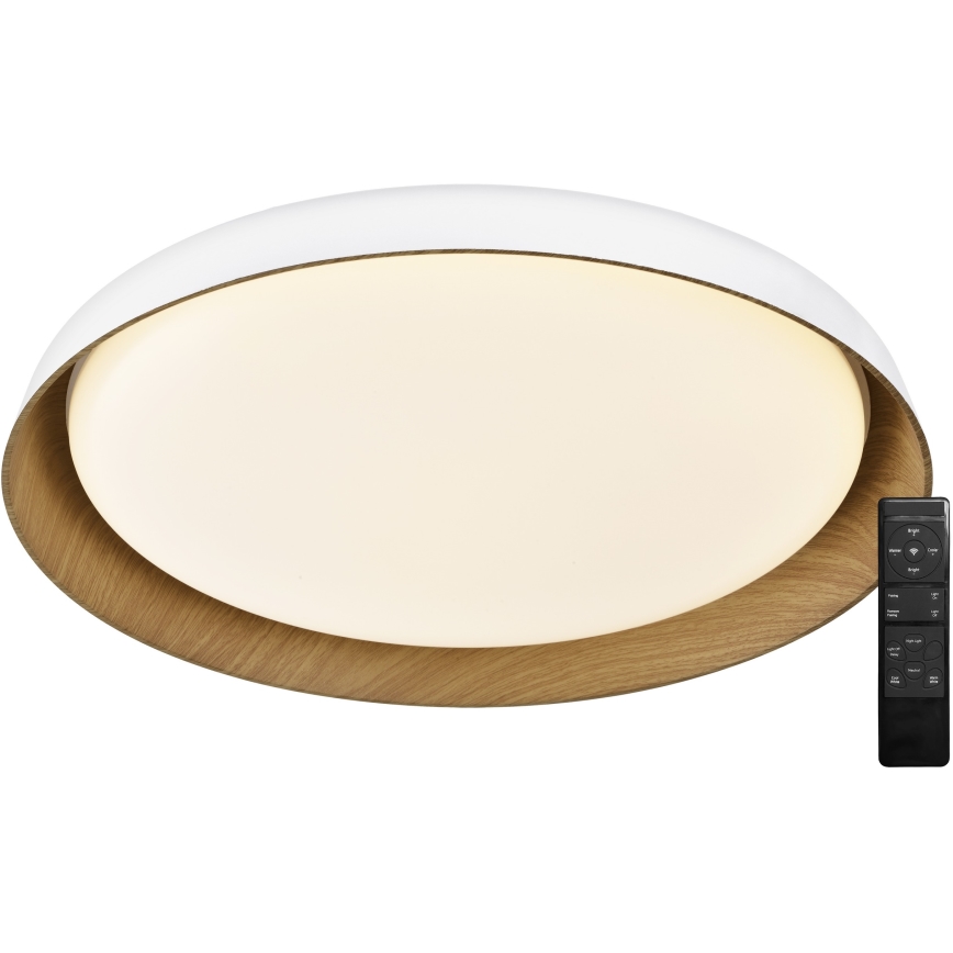 Top Light - Plafonnier à intensité variable SATELLITE LED/48W/230V 3000-6500K d. 53 cm blanc/marron + télécommande