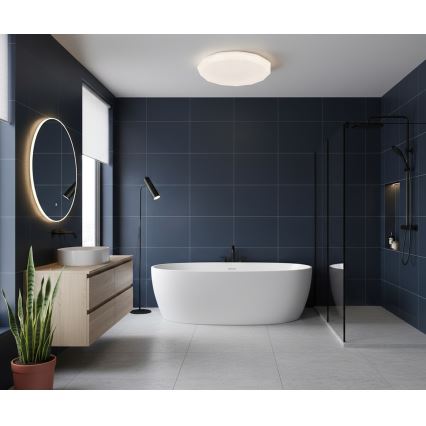 Top Light - Plafonnier LED SPARKLE pour salle de bains, 40 W, 230 V, 3 températures de couleur (3000/4000/6500 K), IP44, Ø 39 cm, blanc