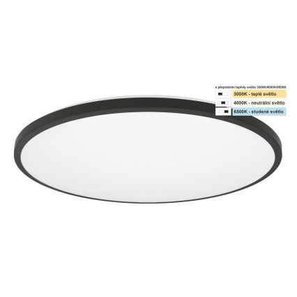 Top Light - Plafonnier salle de bain ONYX LED/24W/230V IP44 3000/4000/6500K d. 39 cm noir