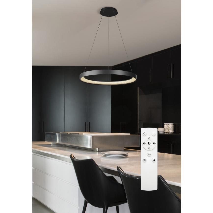 Top Light - Suspension filaire à intensité variable ORBIT LED/40W/230V 3000-6500K d. 50 cm noir + télécommande